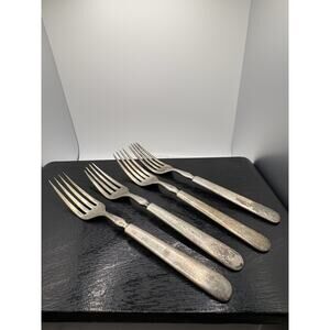 Vintage 1847 Rogers Bros WINDSOR PATTERN SOLID FORK SilverPlate Set of 10